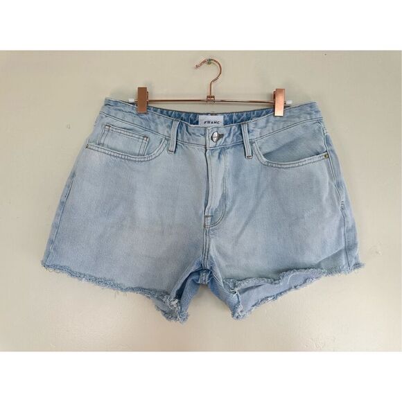 Frame Light Wash Cut Off Denim Shorts Size 30 - Picture 1 of 5